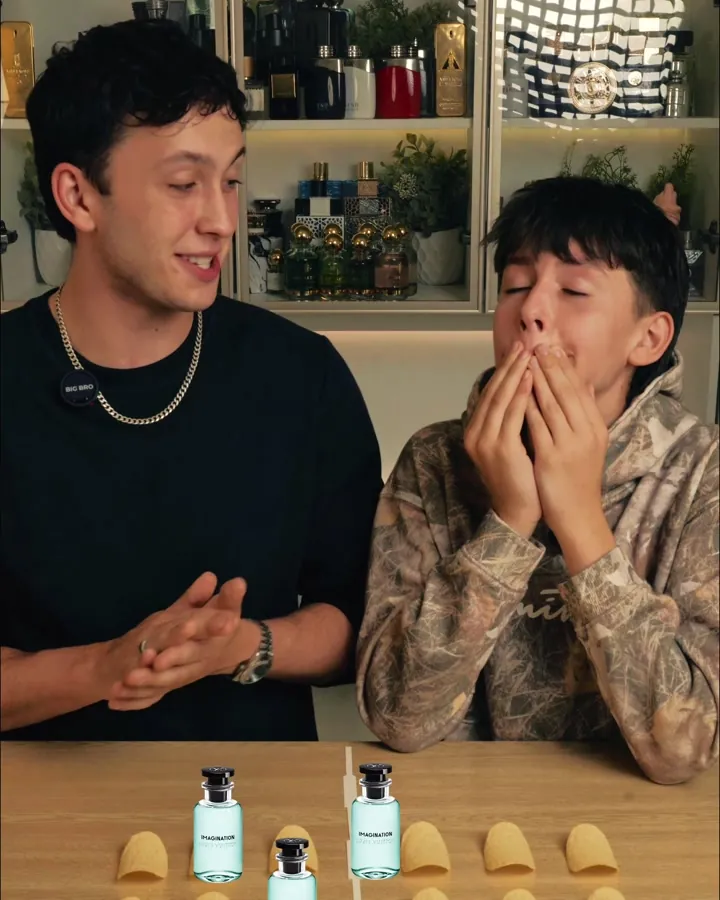 Lil Bro reacting during Fragrance Battleship